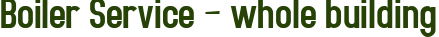 Boiler Service – whole building