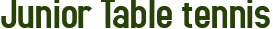 Junior Table tennis